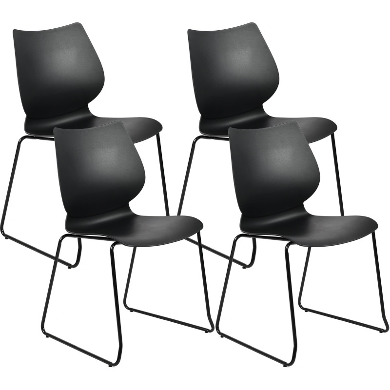 Ensemble de 4 chaises Houma noir