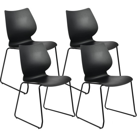 Ensemble de 4 chaises Houma noir