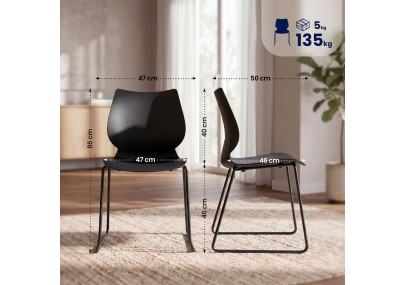 Ensemble de 4 chaises Houma noir