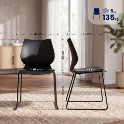 Ensemble de 4 chaises Houma noir