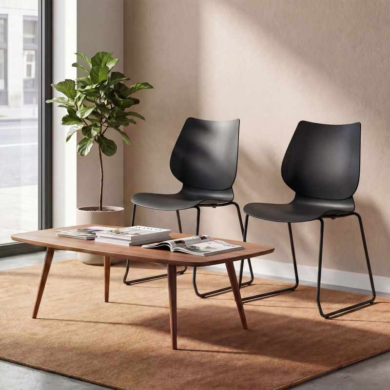 Ensemble de 4 chaises Houma noir
