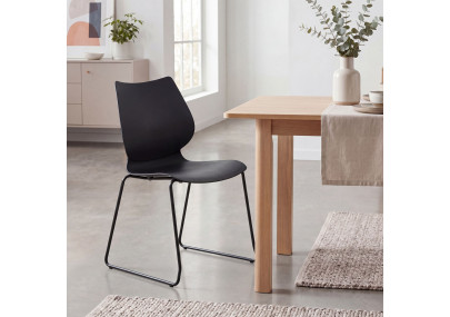 Ensemble de 4 chaises Houma noir