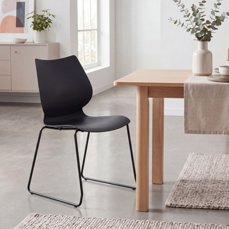 Ensemble de 4 chaises Houma noir