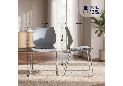 Ensemble de 4 chaises Houma gris