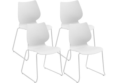 Ensemble de 4 chaises Houma blanc
