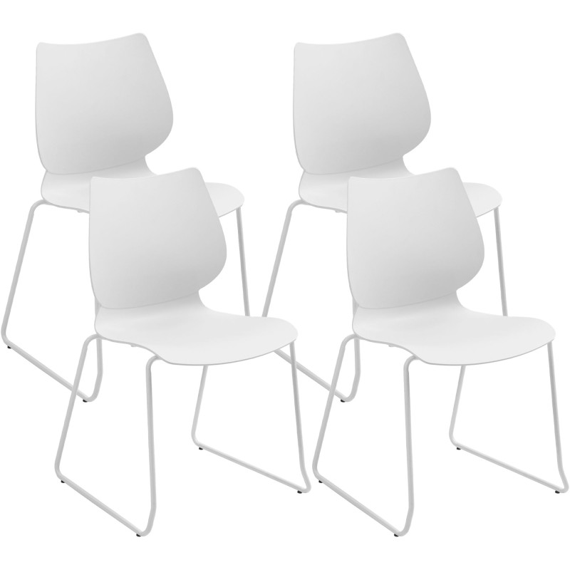 Ensemble de 4 chaises Houma blanc