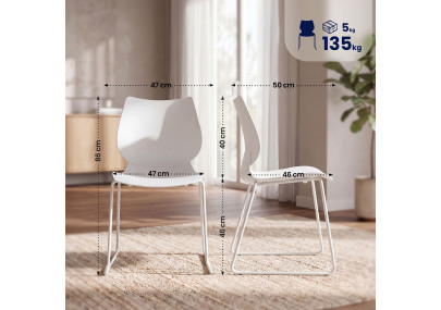 Ensemble de 4 chaises Houma blanc