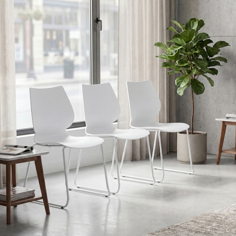 Ensemble de 4 chaises Houma blanc