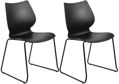 Conjunto de 2 sillas Houma, negras
