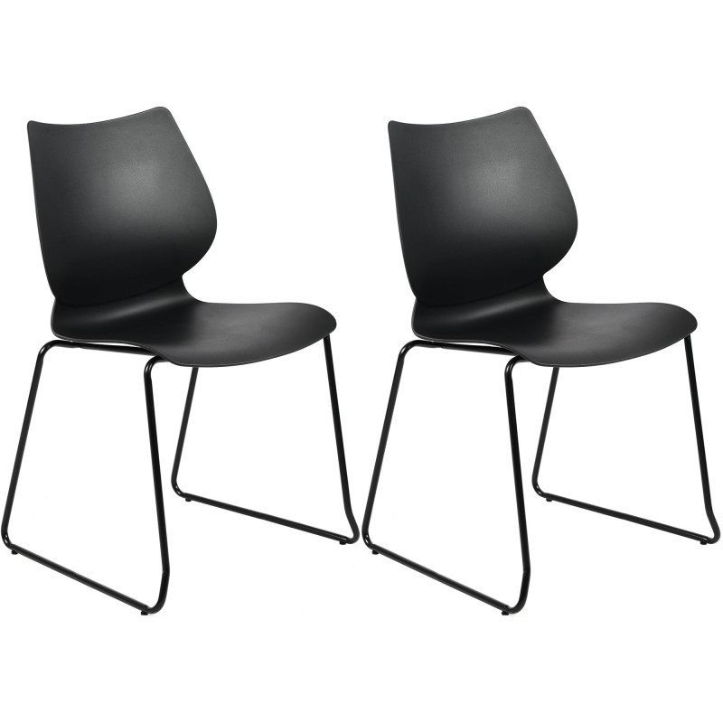 Conjunto de 2 sillas Houma, negras