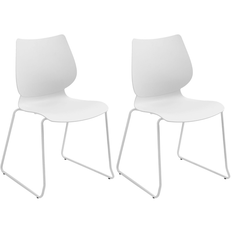 Ensemble de 2 chaises Houma blanc