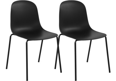 Ensemble de 2 chaises Hardin, noires