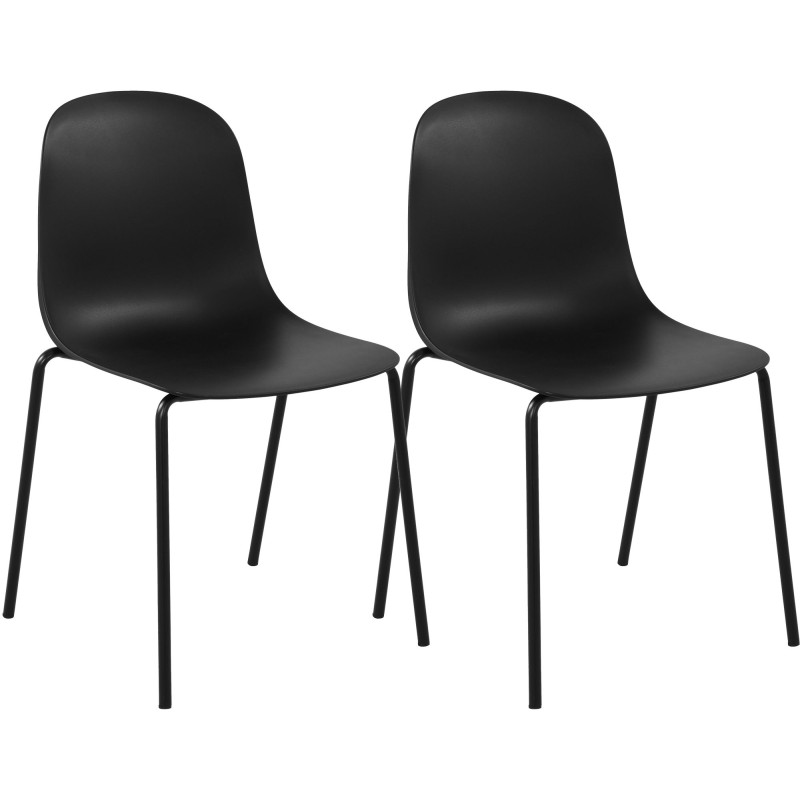 Ensemble de 2 chaises Hardin, noires