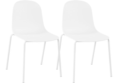 Ensemble de 2 chaises Hardin, blanches