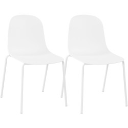 Ensemble de 2 chaises Hardin blanc