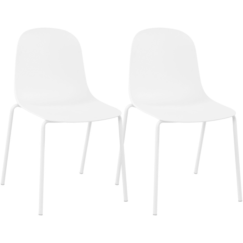 Ensemble de 2 chaises Hardin, blanches