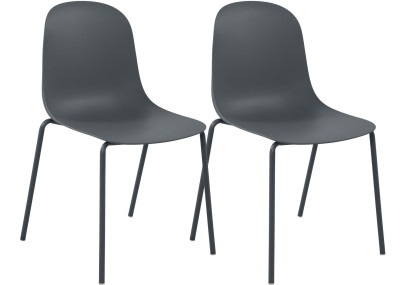 Ensemble de 2 chaises Hardin gris foncé