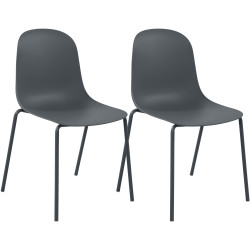 Ensemble de 2 chaises Hardin gris foncé