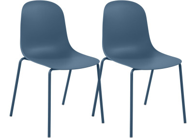 Ensemble de 2 chaises Hardin bleu