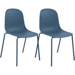 Ensemble de 2 chaises Hardin bleu