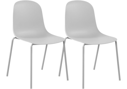 Ensemble de 2 chaises Hardin, gris clair