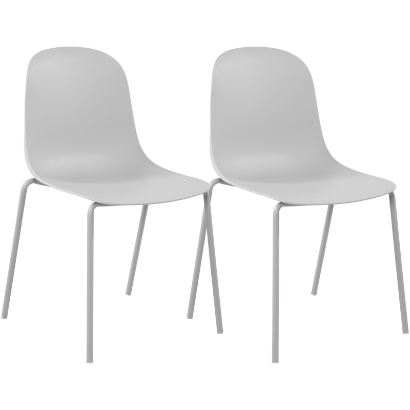 Ensemble de 2 chaises Hardin, gris clair