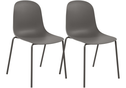 Ensemble de 2 chaises Hardin taupe
