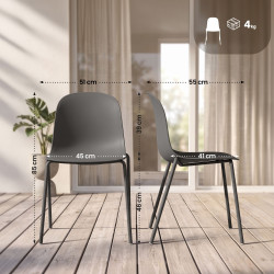 Ensemble de 2 chaises Hardin taupe