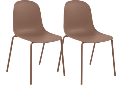 Ensemble de 2 chaises Hardin couleur terre cuite