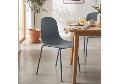Ensemble de 4 chaises Hardin gris foncé