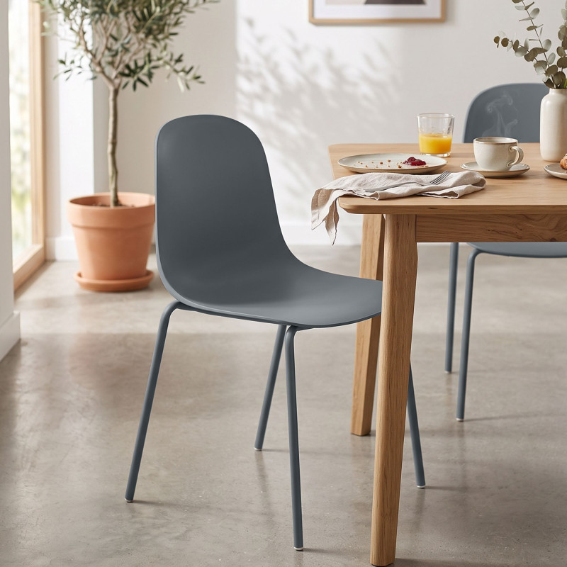 Ensemble de 4 chaises Hardin gris foncé