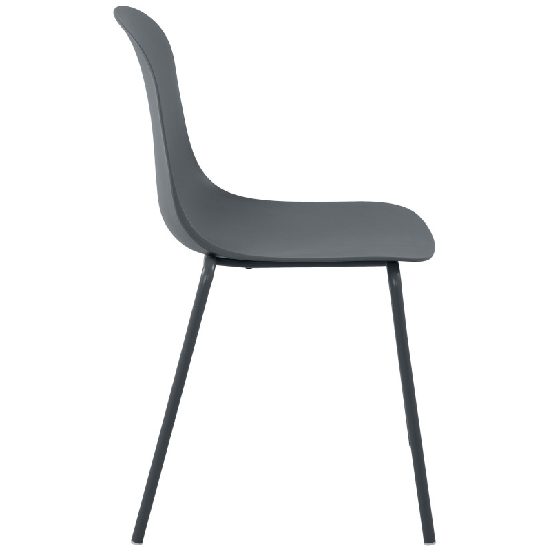 Ensemble de 4 chaises Hardin gris foncé
