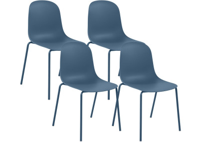 Ensemble de 4 chaises Hardin bleu