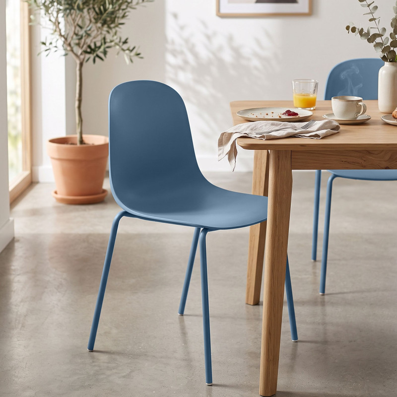 Ensemble de 4 chaises Hardin bleu