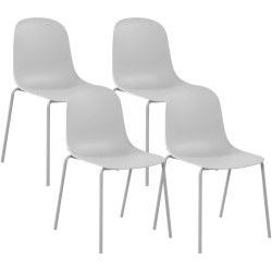 Ensemble de 4 chaises Hardin gris clair