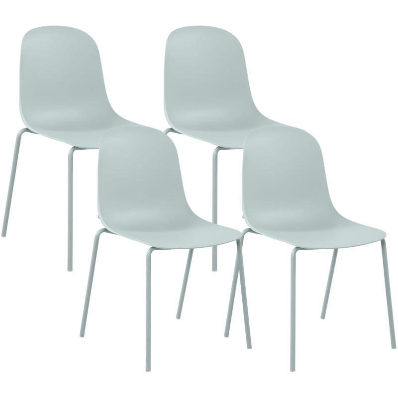 Ensemble de 4 chaises Hardin turquoise