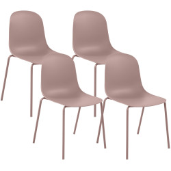 Ensemble de 4 chaises Hardin rose