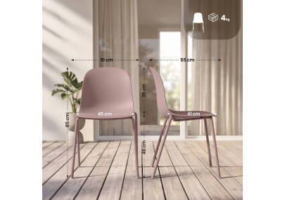 Ensemble de 4 chaises Hardin rose