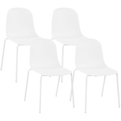Ensemble de 4 chaises Hardin blanc