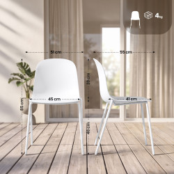 Ensemble de 4 chaises Hardin blanc