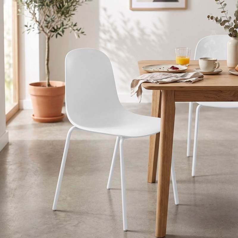 Ensemble de 4 chaises Hardin blanc