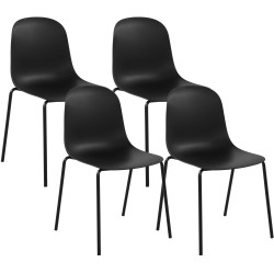 Ensemble de 4 chaises Hardin noir