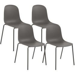 Ensemble de 4 chaises Hardin taupe