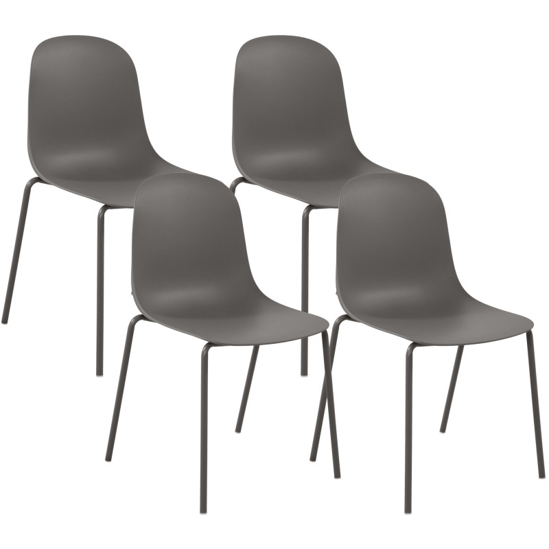 Ensemble de 4 chaises Hardin taupe