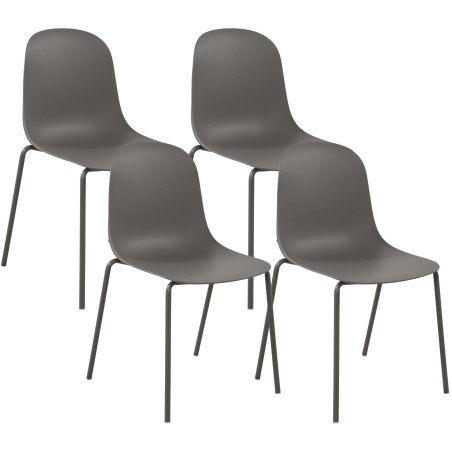 Ensemble de 4 chaises Hardin taupe