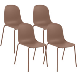 Ensemble de 4 chaises Hardin terre cuite
