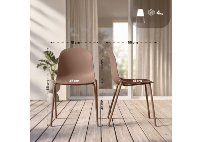 Ensemble de 4 chaises Hardin terre cuite
