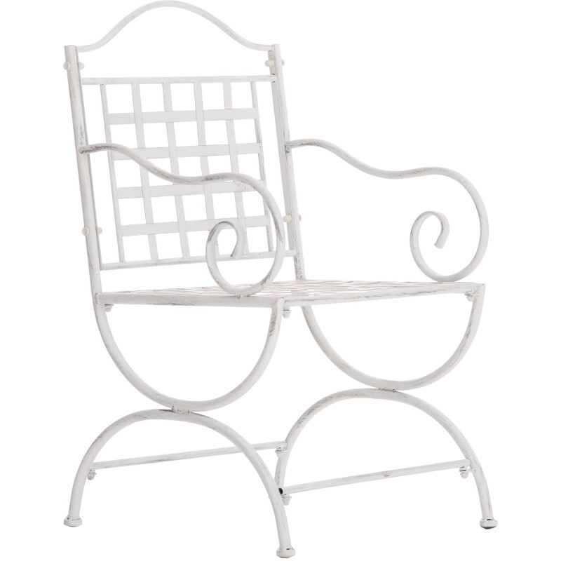 Ensemble de mobilier de jardin Viro avec 2 chaises blanc antique