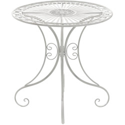 Ensemble de mobilier de jardin Viro avec 2 chaises blanc antique