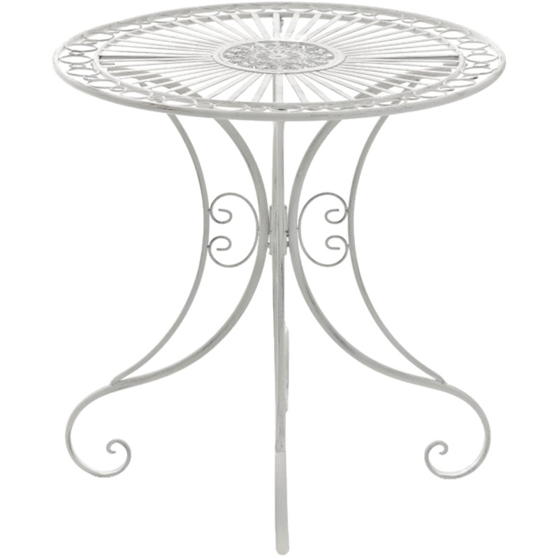 Ensemble de mobilier de jardin Viro avec 2 chaises blanc antique